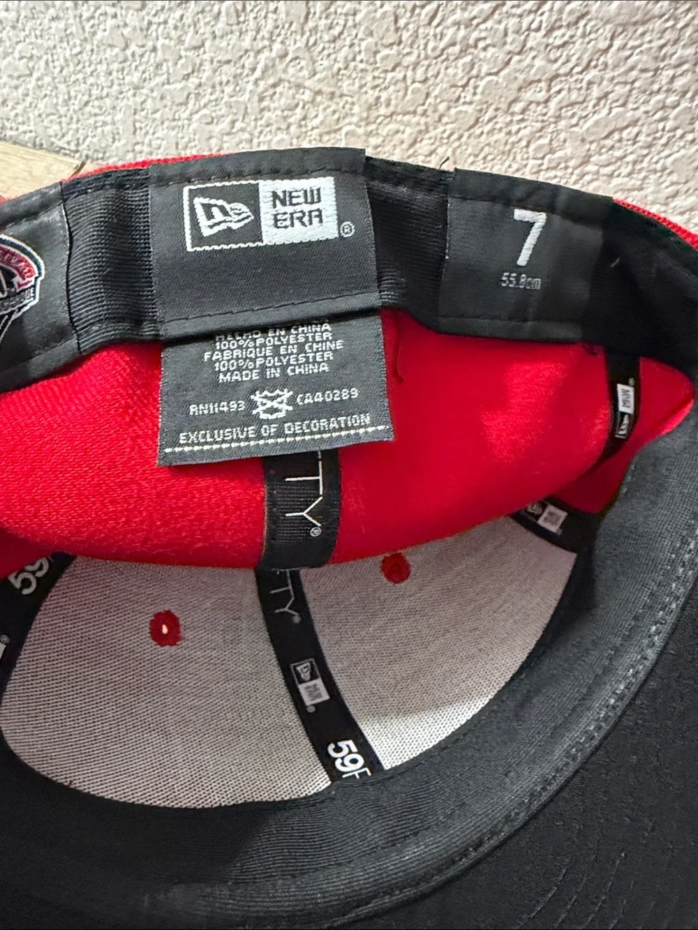 New Era Kids Red Flat Brim Cap with Blue Anchor & Baseball Patch